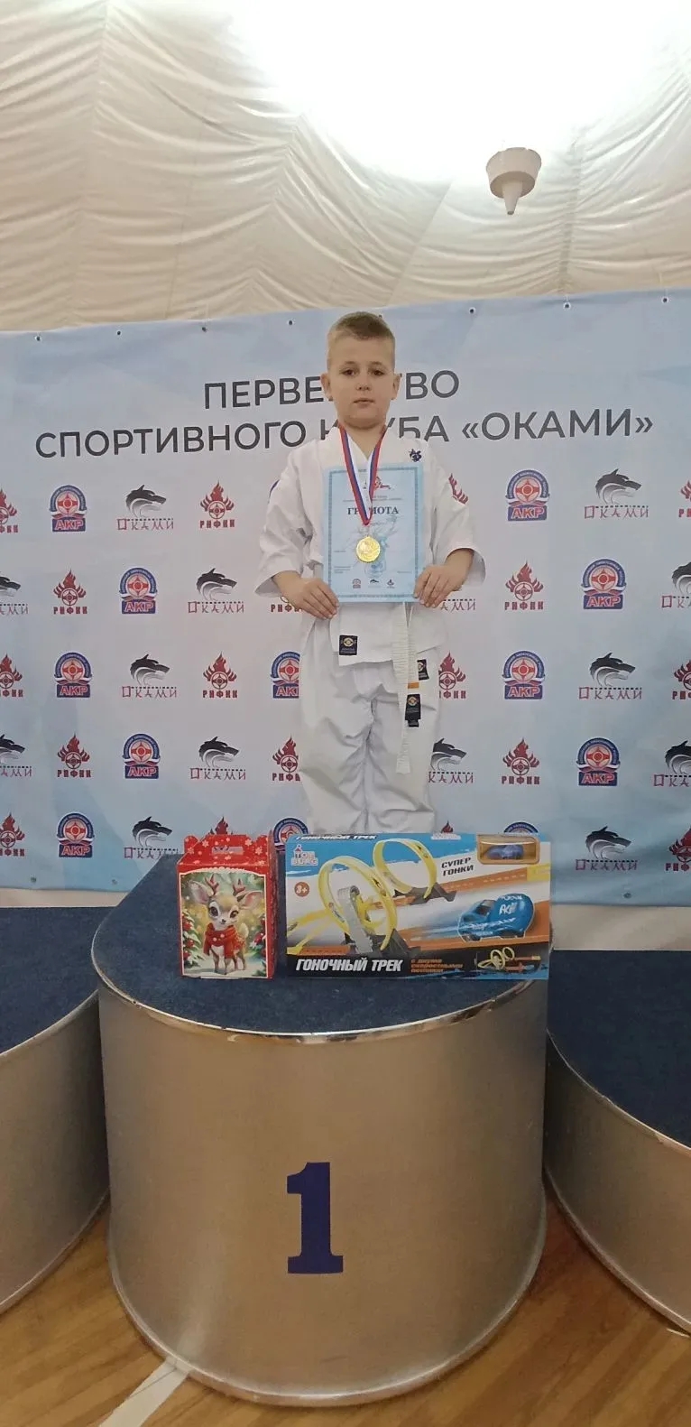 Новогодний турнир. Первенство спортивного клуба &amp;quot;ОКАМИ&amp;quot;. Поздравляем учащегося 2В класса Земченкова Кирилла с победой в турнире!.